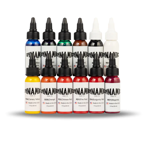 Dynamic Tattoo Ink Primary Set 1 oz Bottles 7 Colors
