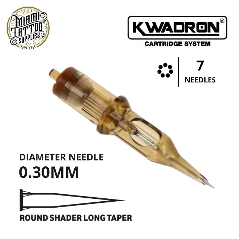 Kwadron Tattoo Cartridge Needle 7RS - #10 Diameter - Long Taper