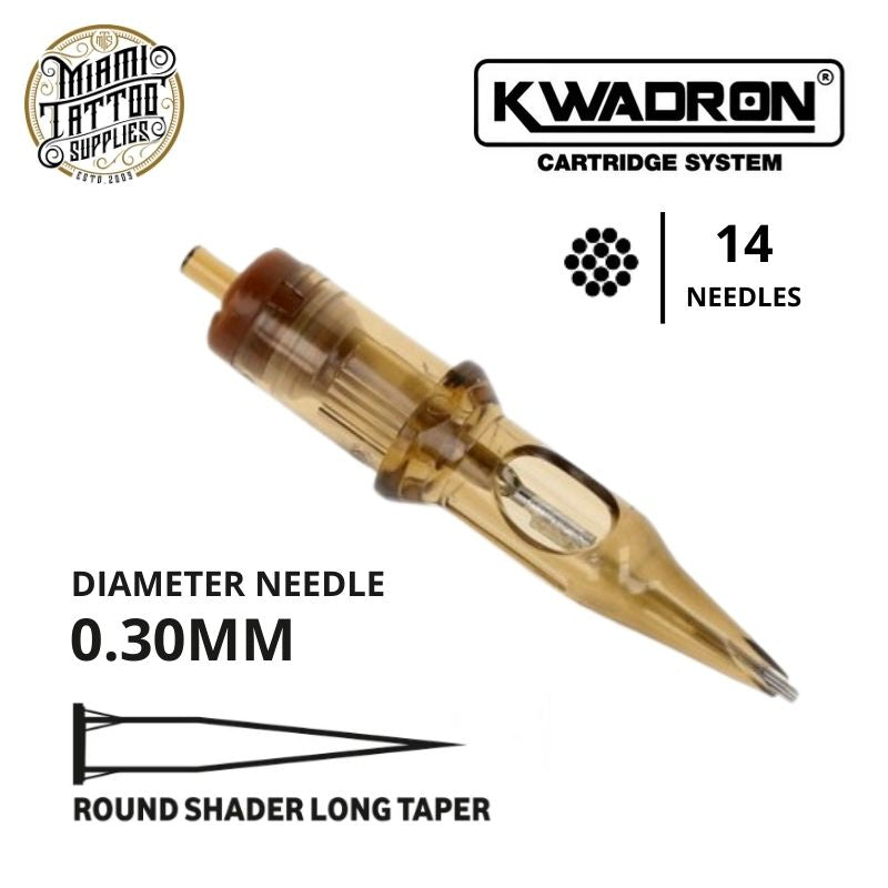 Kwadron Tattoo Cartridge Needle 14RS - #10 Diameter - Long Taper