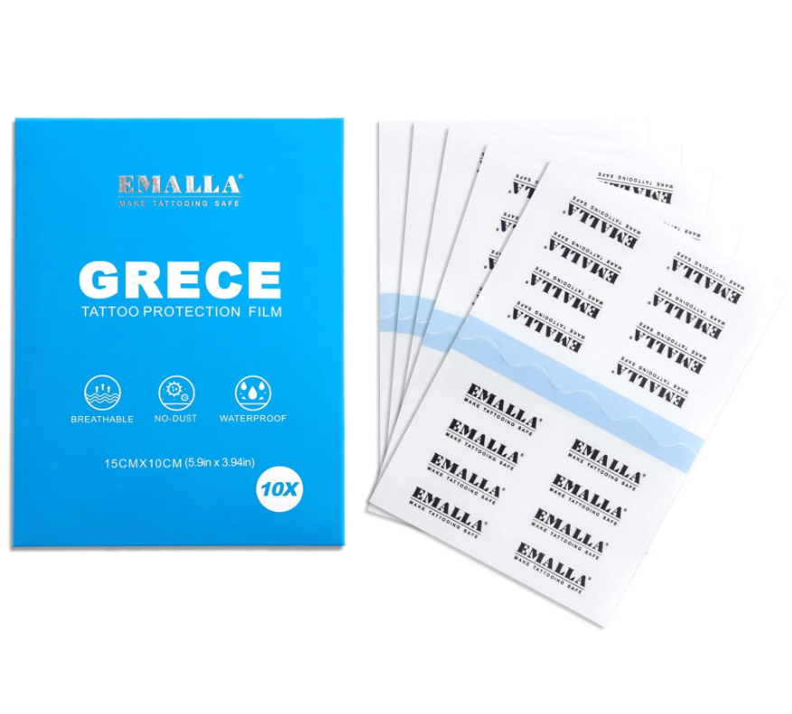 Emalla Grece Tattoo Protection Film - 5.9" x 4" Sheets - Pack of 10