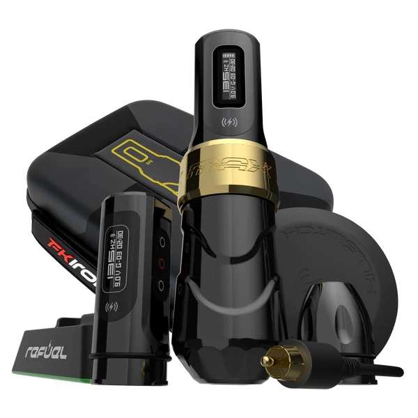 Flux Max Wireless Tattoo Machine - Ultra Bundle - Gold- 1 Powerbolt II and 1 Powerbolt II+