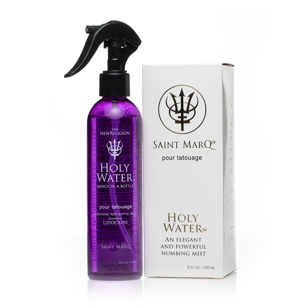 8 oz bottle of Holy Water Spray with 4% Lidocaine and Emu Oil