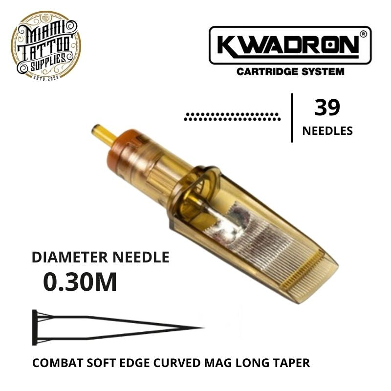 Kwadron Tattoo Cartridge Needle 39SEM COMBAT - #10 Diameter - Long Taper