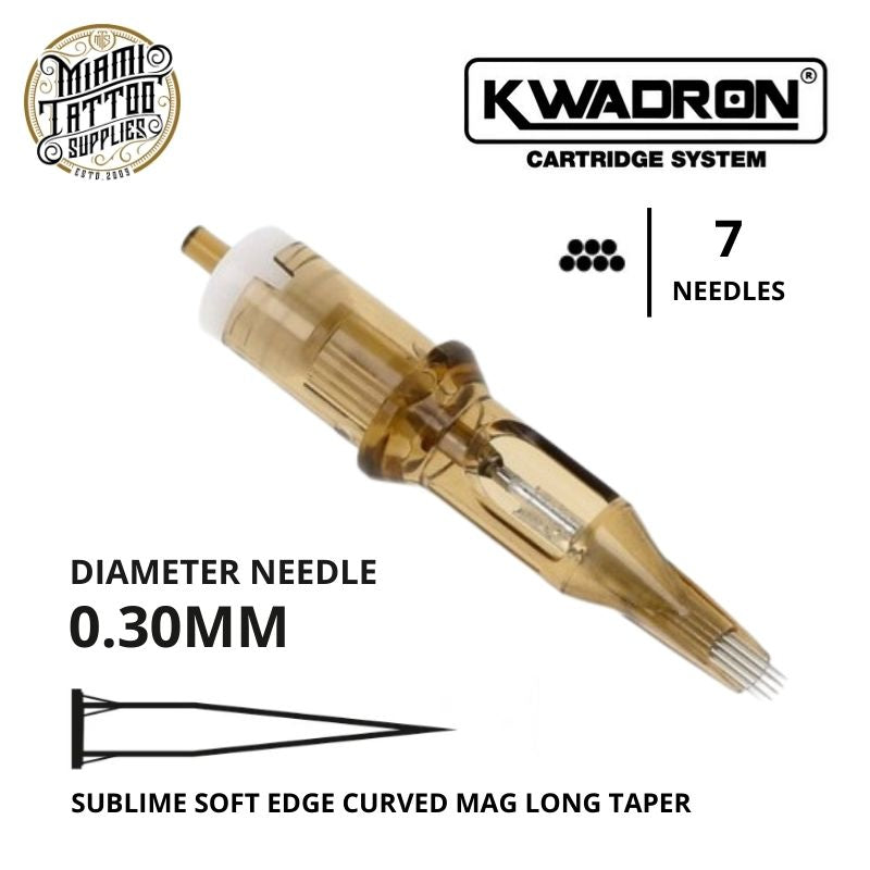 Kwadron Tattoo Cartridge Needle 7SEM SUB - #10 Diameter - Long Taper