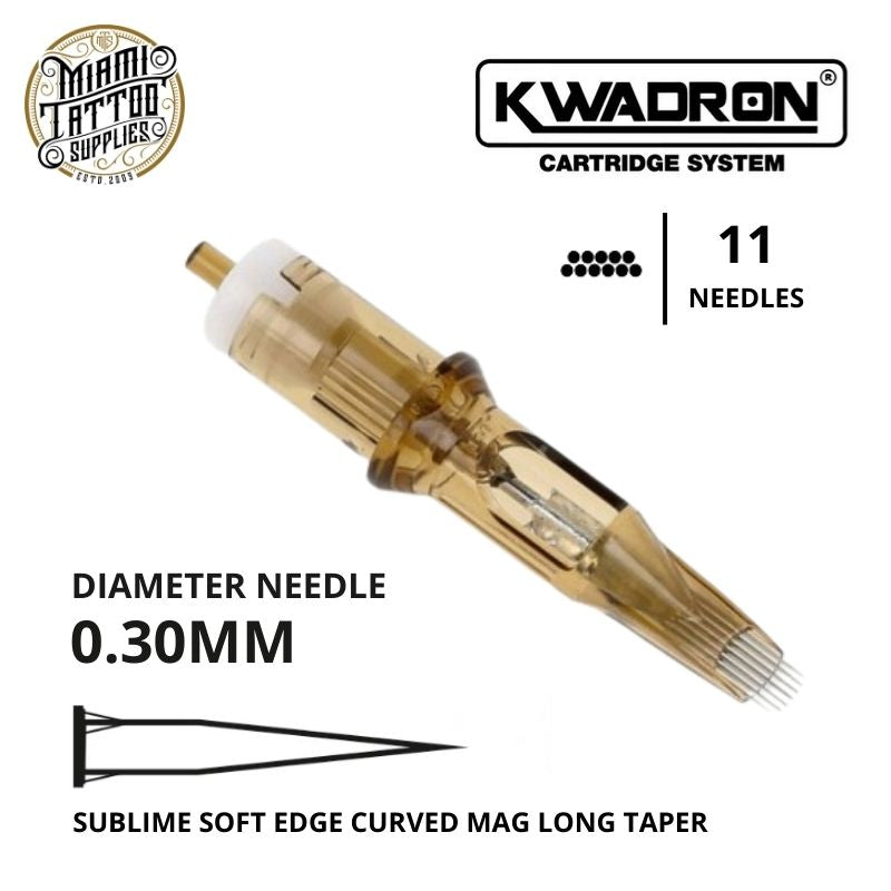 Kwadron Tattoo Cartridge Needle 11SEM SUB - #10 Diameter - Long Taper