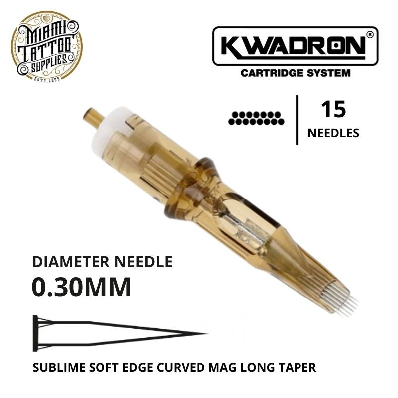 Kwadron Tattoo Cartridge Needle 15SEM SUB - #10 Diameter - Long Taper