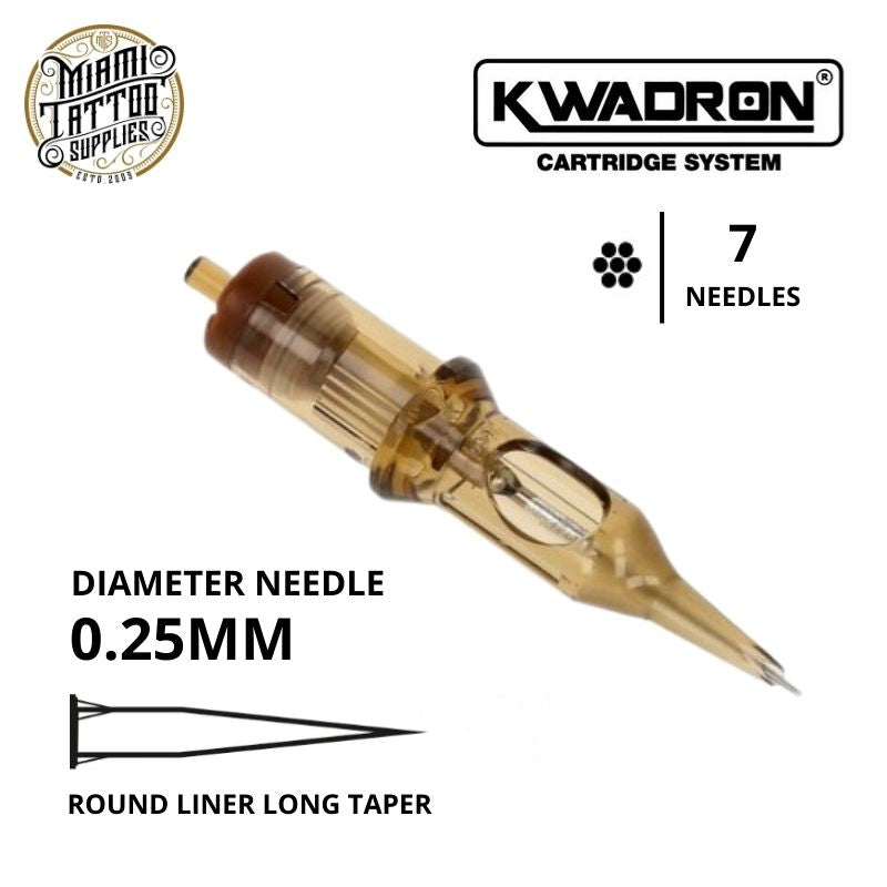 Kwadron Tattoo Cartridge Needle 7RL - #08 Diameter - Long Taper