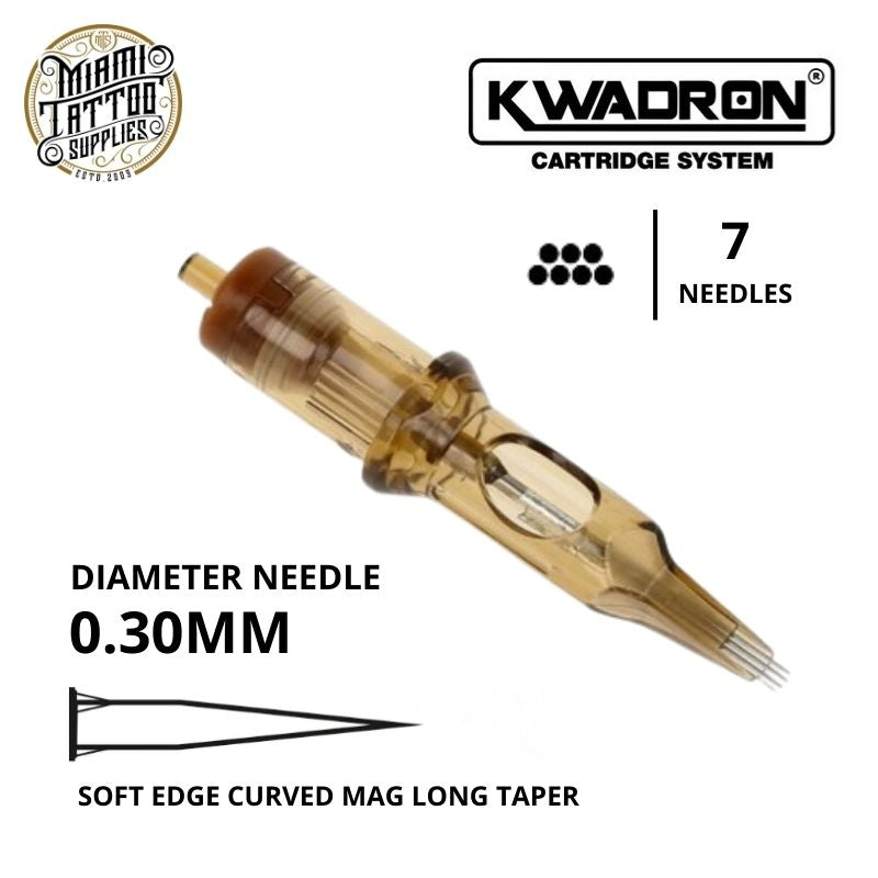 Kwadron Tattoo Cartridge Needle 7SEM - #10 Diameter - Long Taper