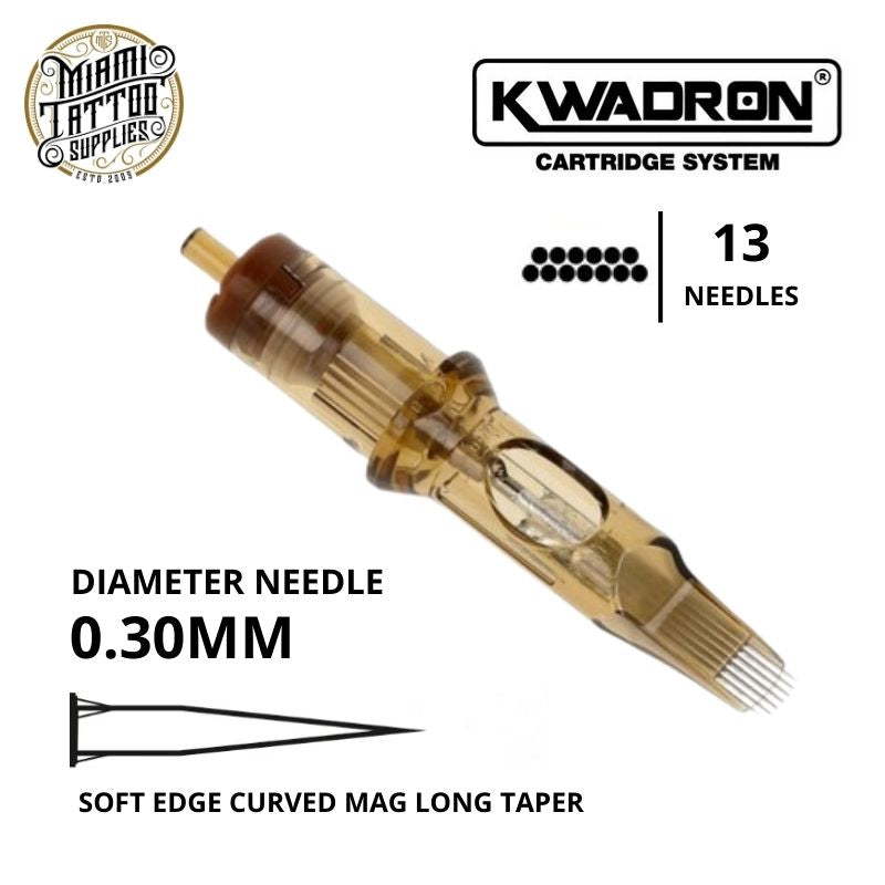 Kwadron Tattoo Cartridge Needle 13SEM - #10 Diameter - Long Taper