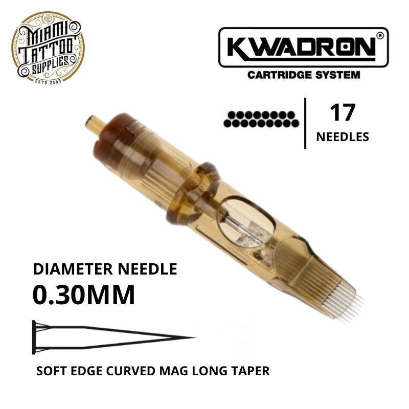 Kwadron Tattoo Cartridge Needle 17SEM - #10 Diameter - Long Taper