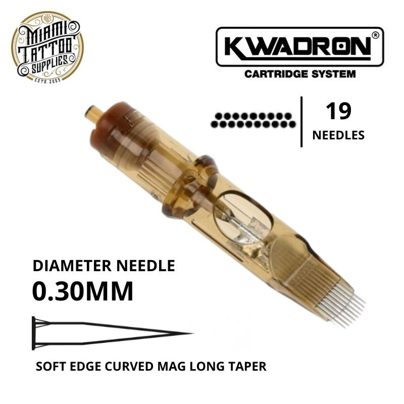 Kwadron Tattoo Cartridge Needle 19SEM - #10 Diameter - Long Taper