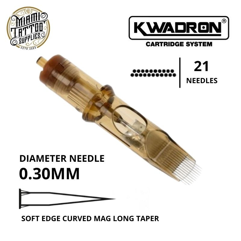 Kwadron Tattoo Cartridge Needle 21SEM - #10 Diameter - Long Taper