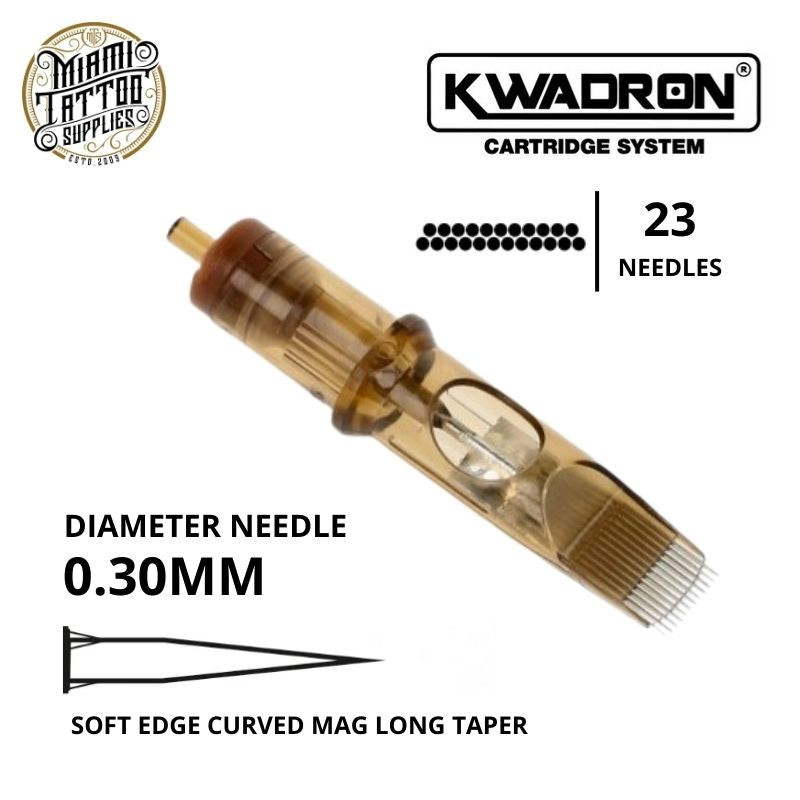 Kwadron Tattoo Cartridge Needle 23SEM - #10 Diameter - Long Taper