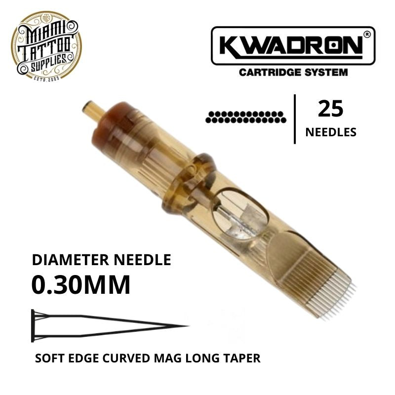 Kwadron Tattoo Cartridge Needle 25SEM - #10 Diameter - Long Taper