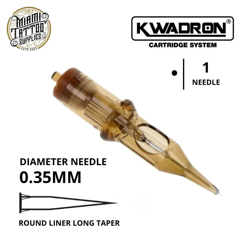 Kwadron Tattoo Cartridge Needle 1RL - #12 Diameter - Long Taper