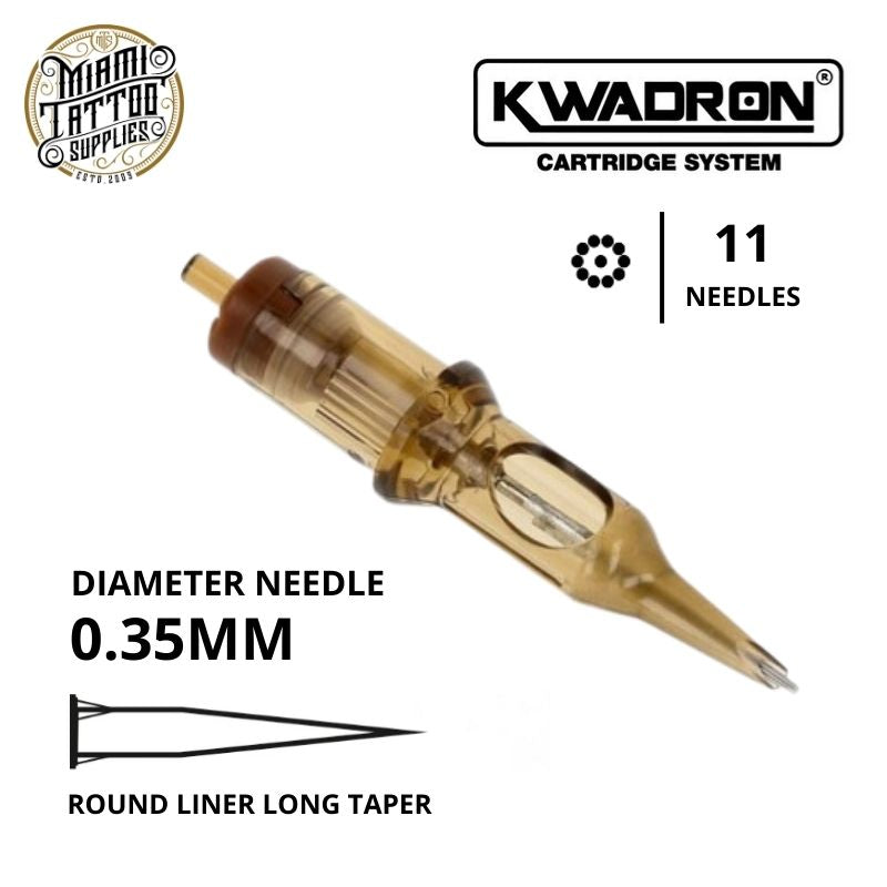 Kwadron Tattoo Cartridge Needle 11RL - #12 Diameter - Long Taper