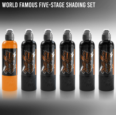 World Famous Tattoo Ink - Five-Stage Shading Set of 5 Bottles