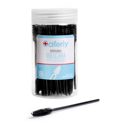 Saferly Disposable Mascara Applicators - Tub of 100