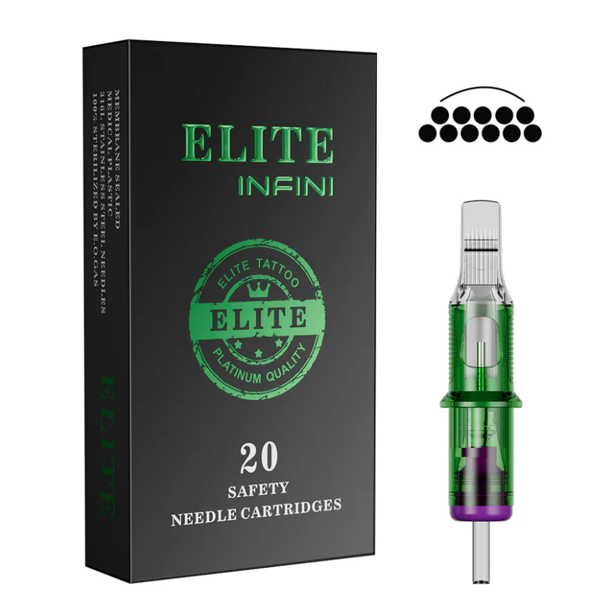 ELITE INFINI Tattoo Needle Cartridges - Curved Magnum (20pcs)