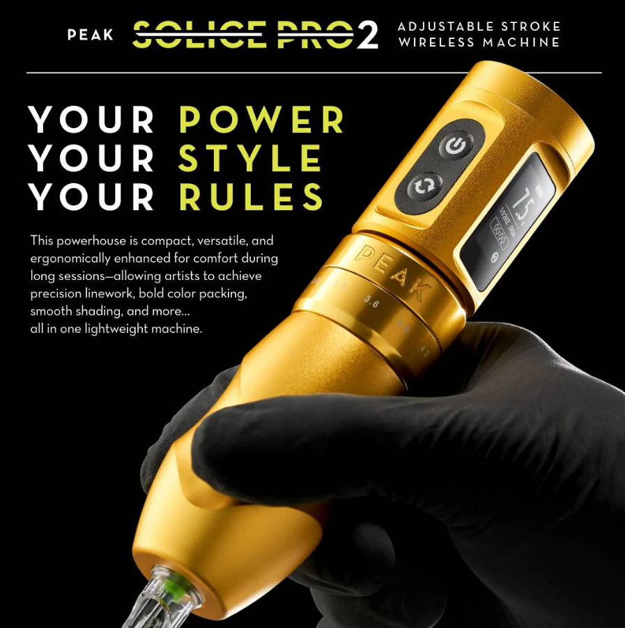 Peak Solice Pro 2 Wireless Tattoo Machine With Adjustable Stroke